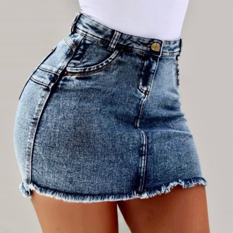 High Waist Sexy Pencil Jeans Skirt – Figurbetonter Denim-Minirock